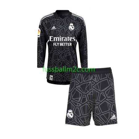 Fußballtrikots Real Madrid Torwart Kinder Auswärts Trikotsatz 2022-2023 Langarm